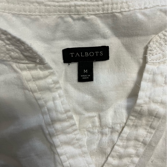 Talbots 100% Linen White Casual Blouse - Picture 2 of 8